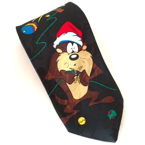 Looney Tunes Mania Other - Christmas Necktie Daffy Duck and Tasmanian Devil